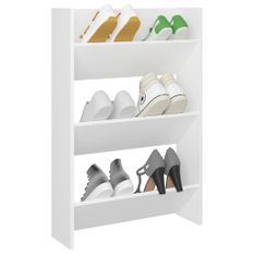 Armoire à chaussures murale Blanc 60x18x90 cm