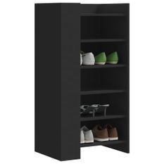 Armoire à chaussures noir 52x37,5x100 cm bois d'ingénierie