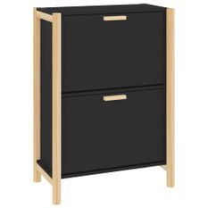 Armoire à chaussures Noir 57,5x33x80 cm Bois d'ingénierie