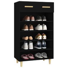 Armoire à chaussures Noir 60x35x105 cm Bois d'ingénierie