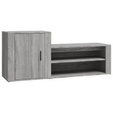 Armoire à chaussures Sonoma gris 130x35x54 cm Bois d'ingénierie