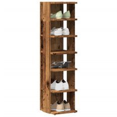 Armoire à chaussures vieux bois 28x27x102 cm bois d'ingénierie