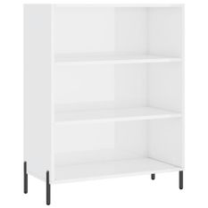 Armoire à étagères blanc brillant 69,5x32,5x90 cm