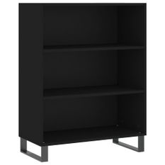 Armoire à étagères noir 69,5x32,5x90 cm bois d'ingénierie