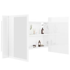 Armoire à miroir de bain à LED Blanc brillant 80x12x45 cm