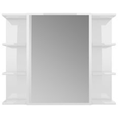 Armoire à miroir de bain Blanc brillant 80x20,5x64 cm