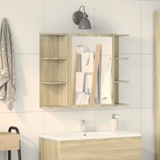 Armoire à miroir de bain Chêne sonoma 80x20,5x64 cm