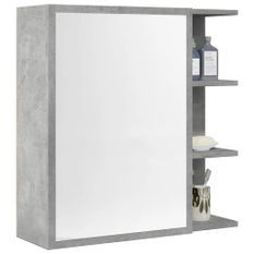 Armoire à miroir de bain Gris béton 62,5x20,5x64cm