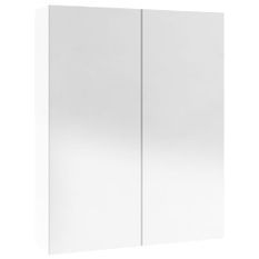 Armoire à miroir de salle de bain 60x15x75cm MDF Blanc brillant