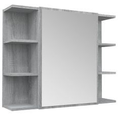 Armoire à miroir de salle de bain Sonoma gris 80x20,5x64cm Bois