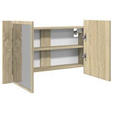 Armoire à miroir LED chêne sonoma 80x12x45 cm bois d'ingénierie