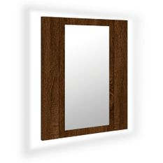 Armoire à miroir LED de salle de bain chêne marron 40x12x45 cm