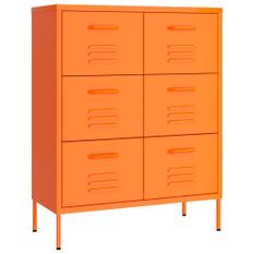 Armoire à tiroirs Orange 80x35x101,5 cm Acier
