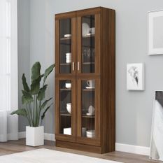 Armoire à vitrine Chêne marron 82,5x30,5x185,5cmBois ingénierie