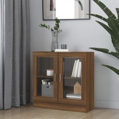 Armoire à vitrine Chêne marron 82,5x30,5x80cm Bois d'ingénierie