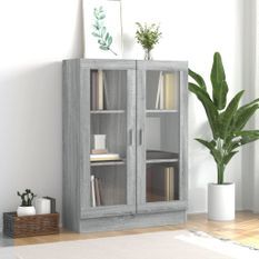 Armoire à vitrine Sonoma gris 82,5x30,5x115cm Bois d'ingénierie