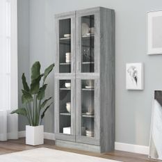 Armoire à vitrine Sonoma gris 82,5x30,5x185,5cm Bois ingénierie