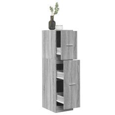 Armoire apothicaire sonoma gris 30x41x118 cm bois d'ingénierie