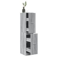 Armoire apothicaire sonoma gris 30x41x144,5cm bois d'ingénierie