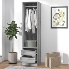 Armoire avec tiroirs Sonoma gris 50x50x200 cm Bois d'ingénierie