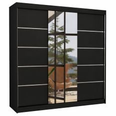 Armoire chambre adulte 2 portes coulissantes BAKER 200 cm avec miroir