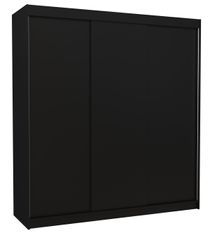 Armoire chambre adulte noir 3 portes coulissantes Kamia 200 cm