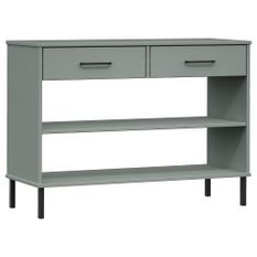 Armoire console avec pieds en métal Gris Bois pin massif OSLO