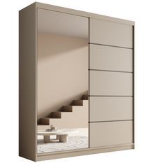 Armoire coulissante 2 portes KAROW 180 avec miroir – Meuble de rangement moderne