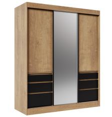 Armoire coulissante 3 portes KEDAR 180 cm avec miroir – Design moderne et rangements intelligents