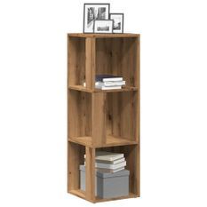 Armoire d'angle chêne artisanal 33x33x100 cm bois d'ingénierie