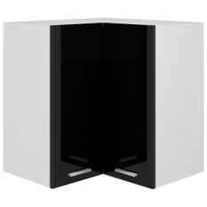 Armoire d'angle suspendue Noir brillant 57x57x60 cm