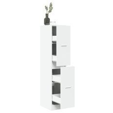 Armoire d'apothicaire blanc 30x41x144,5 cm bois d'ingénierie