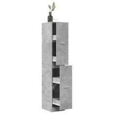 Armoire d'apothicaire gris béton 30x41x174,5 cm bois ingénierie