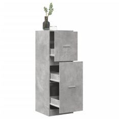 Armoire d'apothicaire gris béton 40x41x118 cm bois d'ingénierie