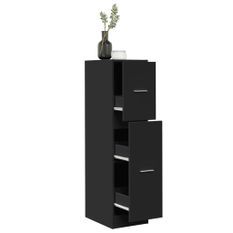 Armoire d'apothicaire noir 30x41x118 cm bois d'ingénierie