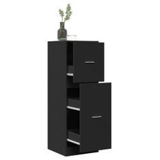 Armoire d'apothicaire noir 40x41x118 cm bois d'ingénierie