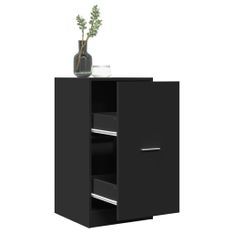 Armoire d'apothicaire noir 40x41x77,5 cm bois d'ingénierie