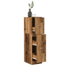 Armoire d'apothicaire vieux bois 30x41x118 cm bois d'ingénierie