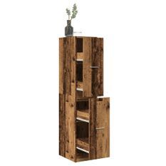 Armoire d'apothicaire vieux bois 30x41x144,5 cm bois ingénierie