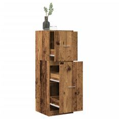 Armoire d'apothicaire vieux bois 40x41x118 cm bois d'ingénierie