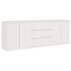 Armoire d'appoint Blanc 180x36x65 cm Bois de pin massif