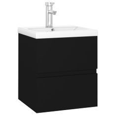 Armoire d'évier avec lavabo intégré 41 cm Noir 2