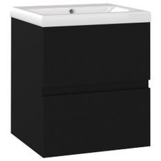 Armoire d'évier avec lavabo intégré 41 cm Noir