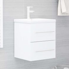 Armoire d'évier avec lavabo intégré Blanc