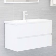 Armoire d'évier avec lavabo intégré Blanc 13