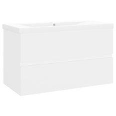 Armoire d'évier avec lavabo intégré Blanc 9