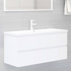 Armoire d'évier avec lavabo intégré Blanc 14