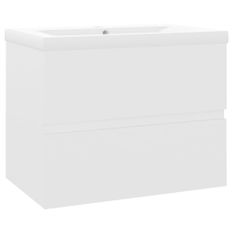 Armoire d'évier avec lavabo intégré Blanc 8