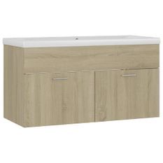 Armoire d'évier avec lavabo intégré Chêne sonoma 3