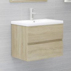 Armoire d'évier avec lavabo intégré Chêne sonoma 13